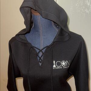 Black ICON Hoodie Top